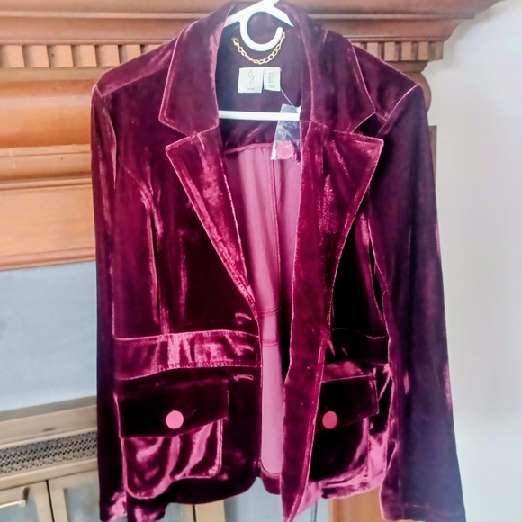 Joie Velvet Burgundy Blazer - Picture 2 of 7